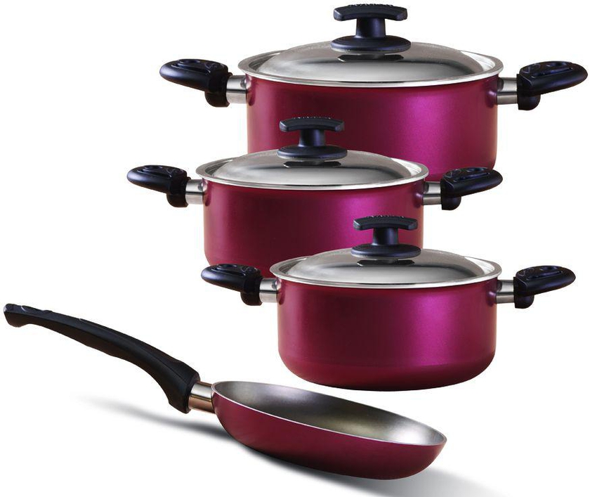 Nouval Set Of 7 Pieces Timeless Cookware - Red
