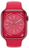 Apple ساعة أبل الجيل الثامن جي بي إس - هيكل من الألومنيوم مقاس 45 ملم - سوار رياضي - أحمر