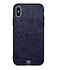 Skin Case Cover -for Apple iPhone X Dark Blue Leather Pattern Dark Blue Leather Pattern