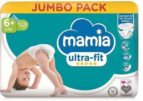 Mamia Ultra Dry Nappies Size 6+ (xl) Jumbo Pack, 46-pack