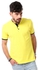 Izor Mandarin Collar Pique Polo Shirt - Yellow