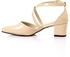 Heeled Leather Shoes - Beige- (shiny Shoes)