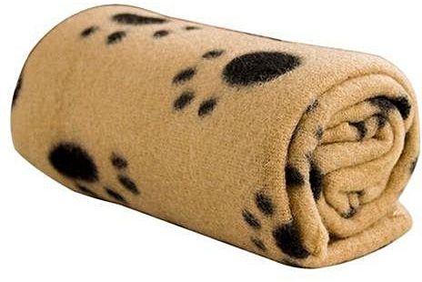 Bluelans Pet Cat Dog Blanket Warm Beds Mat Cover Soft Fleece Paw Print Brown