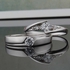 925 Sterling Silver Shining Diamond Wedding Gift Love Couple Ring Set cr1