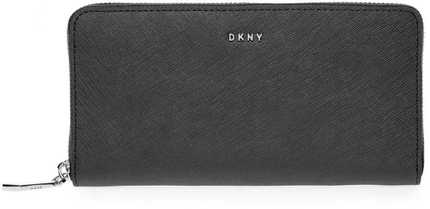 DKNY R362350606-001 Slgs Bryant Park Large Zip Around Wallet for Women - Leather, Black