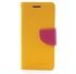Mercury Fancy Diary & OZONE Screen Guard HTC One Mini M4 Wallet Leather Stand Case - Rose / Yellow