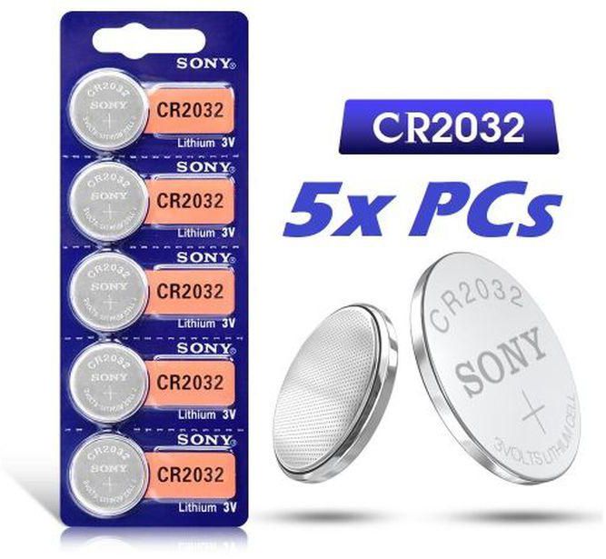 Sony Cr2032 Cell 3V Lithium Battery 5pcs Cr 2032 Cmos Batteries Car Alarm Key Toy