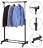 Adjustable Garment Rack Clothing Rail With Wheels Black