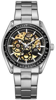 Kenneth Scott Men's Black Dial Mechanical Watch - K22312-SBSB
