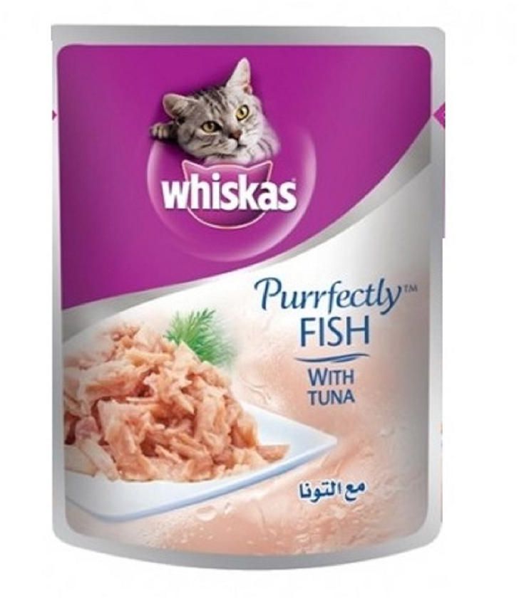 Whiskas Purrfectly Fish With Tuna Cat Food Pouch - 85g - Pack of 12