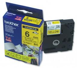 Brother TZ-611 P-touch® Label Tape, 6mm, (1/4"), Black on Yellow