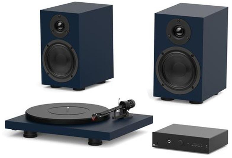 Pro-Ject Colourful Debut Carbon Evo Belt-Drive Turntable Audio System - Satin Blue