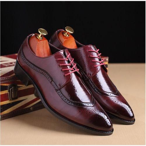 Generic Fashion Oxford Business Men Shoes Genuine Leather High Quality Soft Casual slip on boot -brown