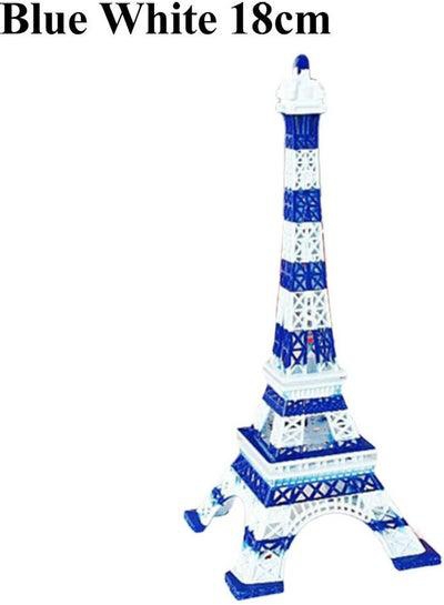تمثال منحوت بتصميم كلاسيكي لبرج إيفل في باريس أزرق/ أبيض