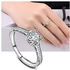 Eissely Women Fashion White Zircon Wedding Engagement​ Solid White Fine Ring Size 6
