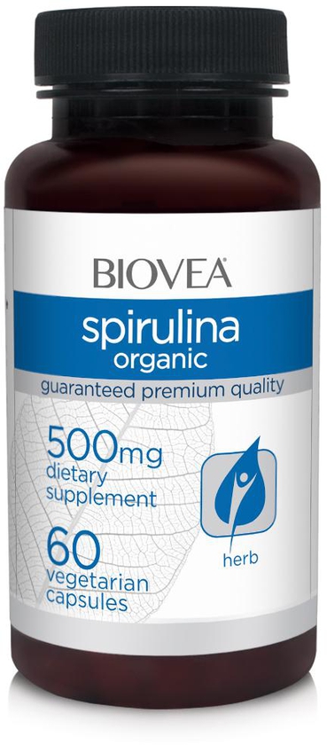 SPIRULINA (Organic) 500mg 60 Vegetarian Capsules