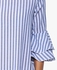 Blue And White Striped Bell Sleeve Dress