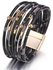 Multi-layer engraved women's bracelet, gray embossed tiger bracelet