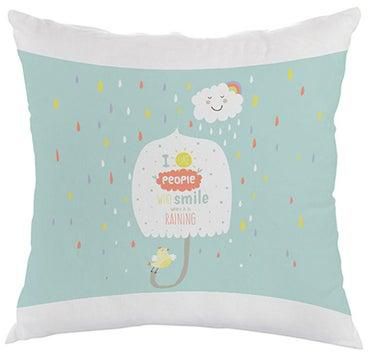Rainy Clouds Printed Pillow Blue/White 40 x 40centimeter