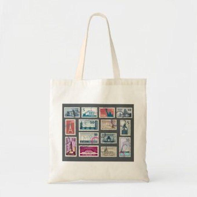 حقيبة تسوق قماش مطبوعة - طوابع