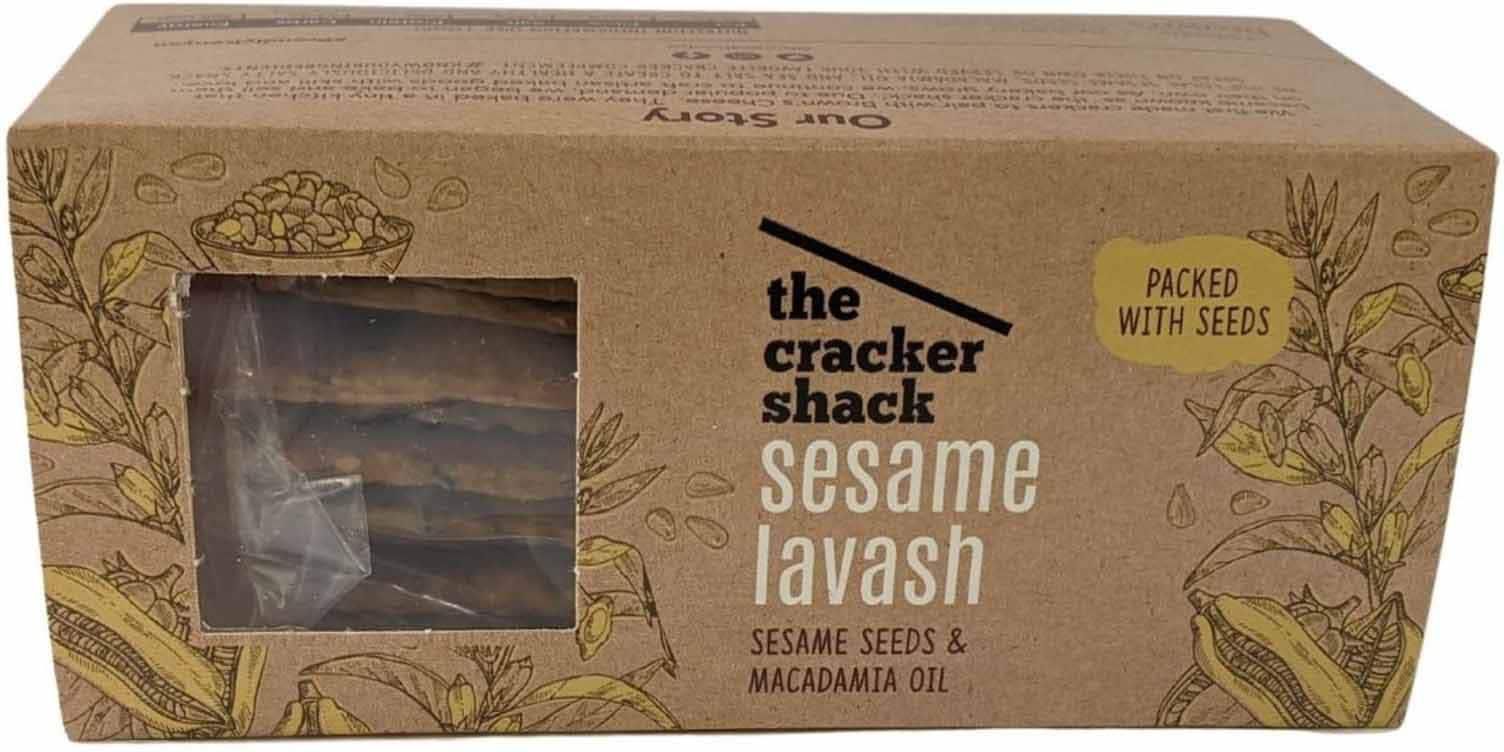 The Cracker Shack Sesame Lavash Crackers 200g