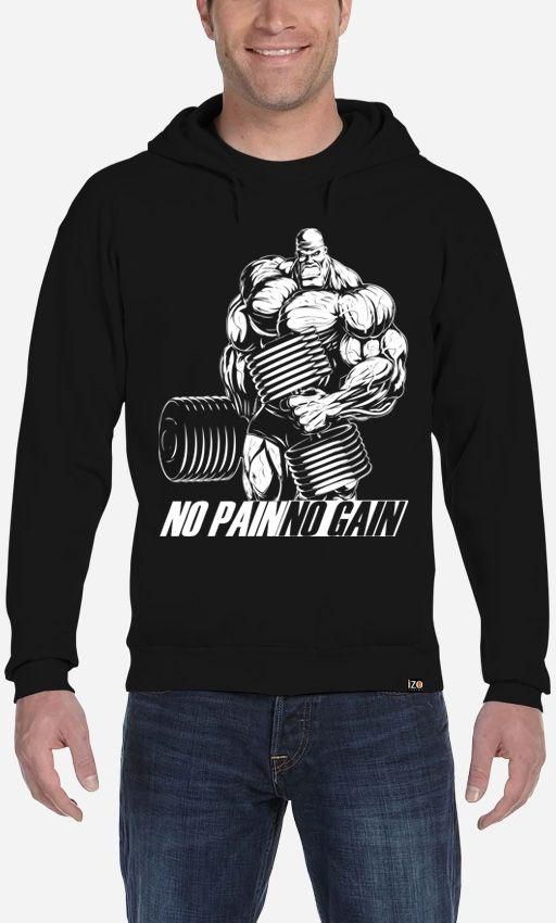 IZO Tshirt Cotton "No Pain" Sweatshirt - Black