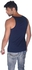 Creo Breeze Barcode Printed Tank Top for Men - L, Navy Blue