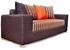 PAWAFU BROWN AND ORANGE STRIPE 3 Seater Sofa. (Delivery To Lagos Only)