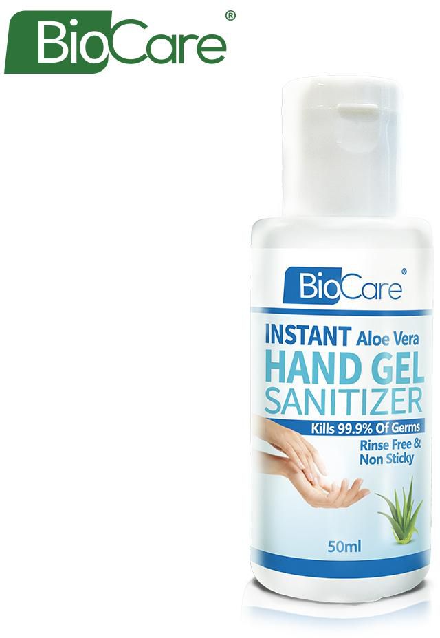 Biocare Instant Hand Sanitizer Gel 50ml with Aloe Vera