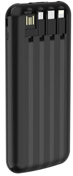 Devia Kintone Series Power Bank With 4 Cables 10000mAh - Black
