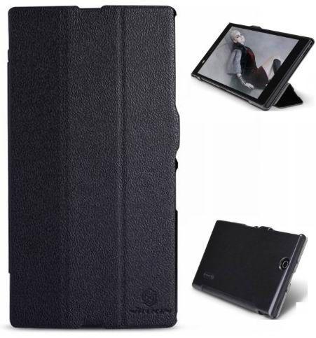 Nillkin Sony Xperia Z Ultra XL39H Fresh Flip Leather Cover Case With Screen Protector - Black