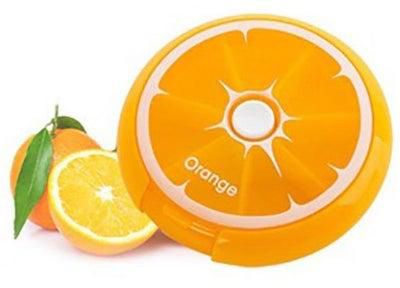 Orange Shaped Portable Pill Storage Box Orange