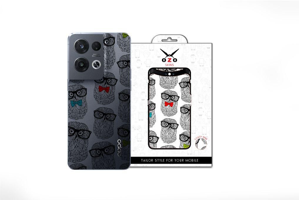 OZO Skins Ozo Ray skins Transparent colorful owl (SV513HSI) (Not For Black Phone) For Oppo Rano 9 5G