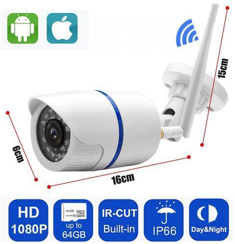 IP Camera 1080P Wifi Indoor Outdoor Bullet Security Camera Wireless Waterproof Surveillance Camera Smart Audio Camera(1080P Without Plug)