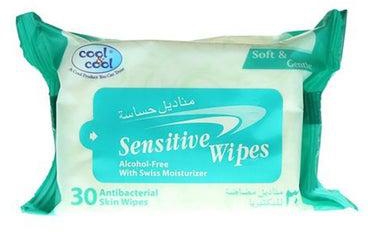 30-Piece Sensitive Wipes White 30g