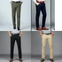 Four Pieces Smart Chinos Trousers For Men - Black + Navy Blue + Cream + Army Green