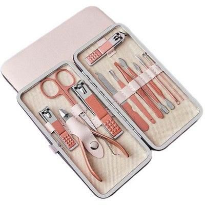 12 Pieces Fingernail Clippers and Toenail Clippers Manicure Kit Rose Gold