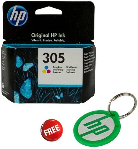 HP 305 Tri-color Ink Cartridge + Keyholder
