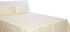 Hotel Linen Klub Queen Bed Sheet 3pcs Set , 100% Cotton 250Tc Sateen 1cm Stripe, Size: 240x260cm + 2pc Pillowcase 50x75cm , Cream