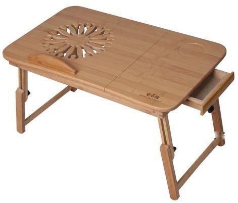 طاولة لابتوب محمولة مصنوعة من الخيزران