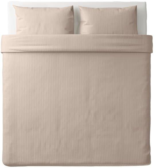 NATTJASMIN Duvet cover and 2 pillowcases, light beige, 240x220/50x80 cm - IKEA