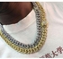 Fashion Iced Out Gold And Silver Miami Cuban Link Chain