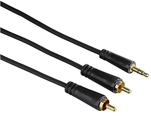 Hama 122299 Gold Plated 3.5 mm RCA-Jack Plugs Audio Cable, 3 m Length, Black