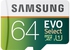 Samsung 64GB EVO Select Micro SDXC Memory Card Class 10 Speed Up To 80MB/s Read 20MB/s Write