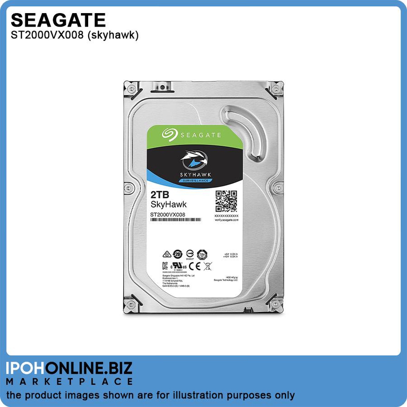 Seagate ST2000VX008 2TB SkyHawk Surveillance 64MB Internal Hard Disk Drive