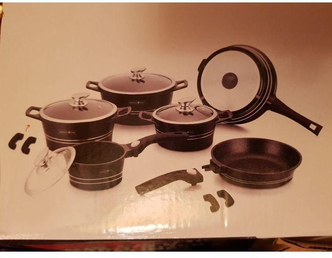 Royalty Line Granite Cookware Set - 14 Pcs - Black