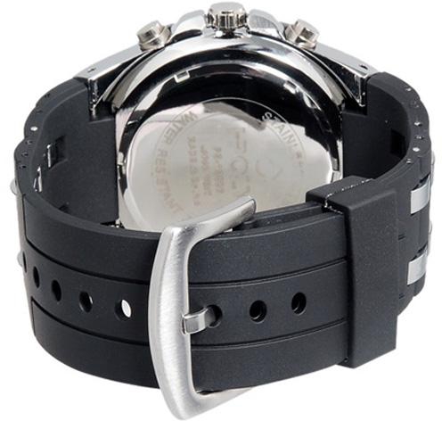 HPOLW 12586 Unisex Round Dual-movement Waterproof Sports Watch (Black) M