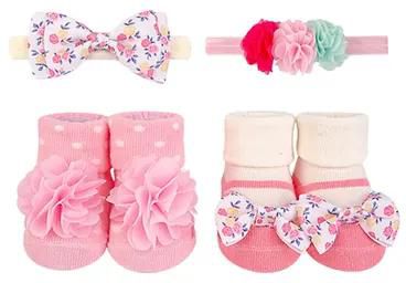 Hudson Childrenswear 2-Pack Bow Headbands & Socks Giftset - Multicolor