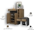 Grand Home Shoes Organizer -Shoes Cabinet Beige And Gary Color With A Leather Seat Has 3 Doors And 3 Drawers To Get A Large Storage Space