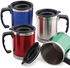 Insulated Stainless Steel Travel Mug (450ml) With Plastic Lid &Handle, For Hot Drinks, Tea, Coffee